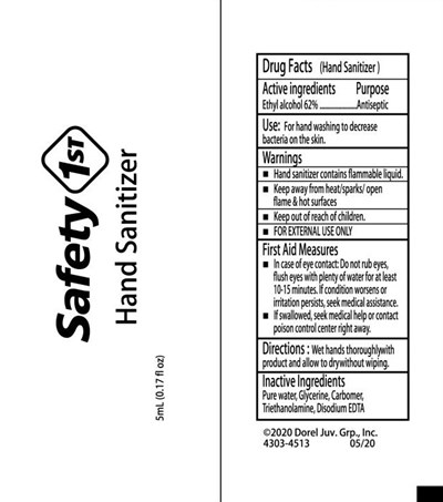 Hand Sanitizer (Safety 1 St Hand Sanitizer 5 mL 62 Vv)